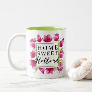 Zuhause Sweet Holland: Pink Tulips Dutch Tulpen Ge Zweifarbige Tasse
