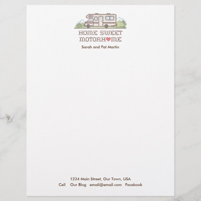 Zuhause Sweet Motor Zuhause Letterhead Briefkopf (Vorderseite)