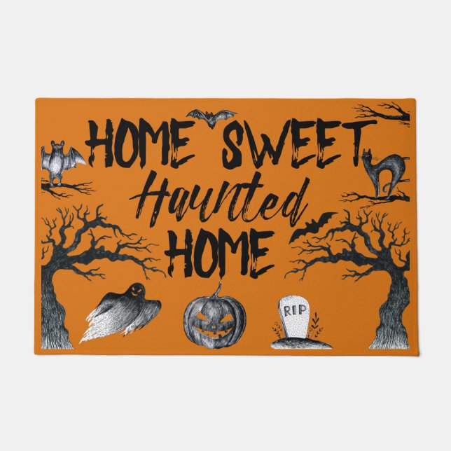 Zuhause Sweet Spuk Zuhause Halloween Fußmatte (Vorderseite)