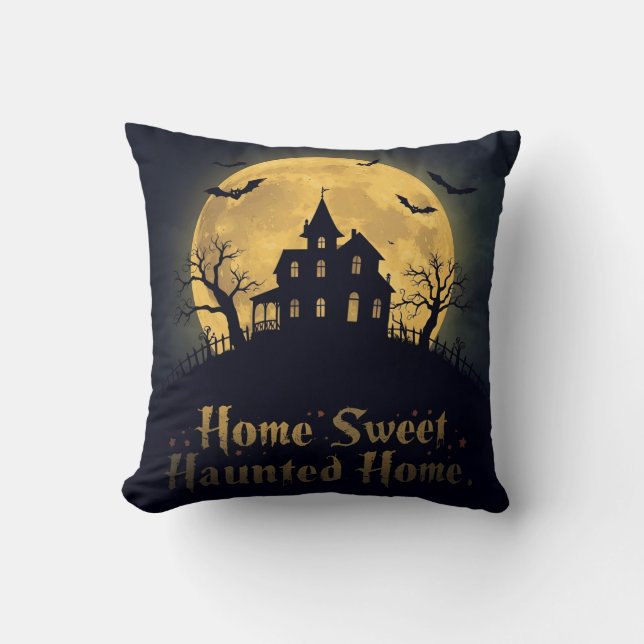 Zuhause Sweet Spuk Zuhause Halloween Kissen (Vorderseite)