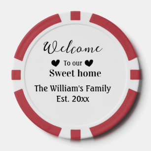 Zuhause sweet welcome add family name year d pokerchips