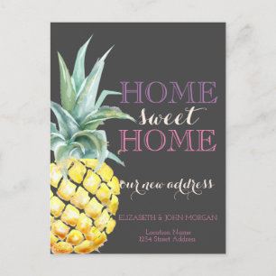 Zuhause Sweet Zuhause, Ananas Gray Neue Adresse Ankündigungspostkarte