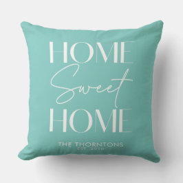 Zuhause Sweet Zuhause Aqua Green Solid Kissen