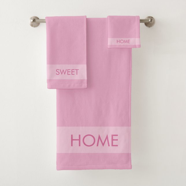 Zuhause Sweet Zuhause auf Rose Gold Bath Handtuch  Badhandtuch Set (Insitu)