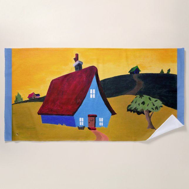 ZUHAUSE SWEET ZUHAUSE Beach Handtuch (Vorderseite)