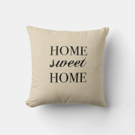 Zuhause Sweet Zuhause Beige Farmhouse Kissen