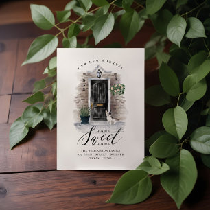 Zuhause Sweet Zuhause Black Watercolor Door & Bric Ankündigung