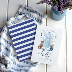 Zuhause Sweet Zuhause Blue Coastal Aquarelltür & H Ankündigung