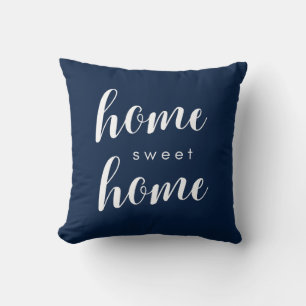 Zuhause Sweet Zuhause Blue Pillow Kissen