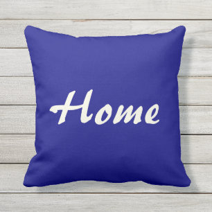 Zuhause Sweet Zuhause Blue und Beige Außenpolster Kissen