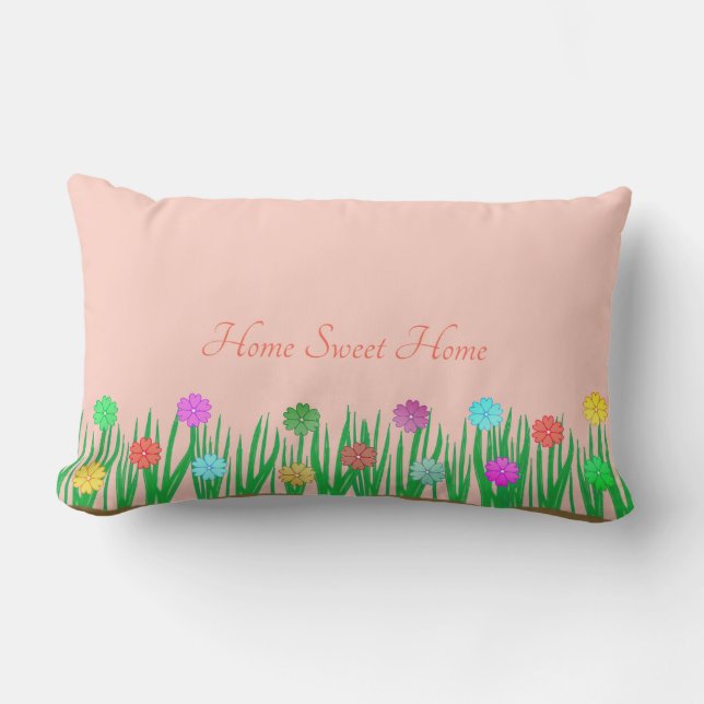 Zuhause Sweet Zuhause-Blume Lendenkissen (Vorderseite)