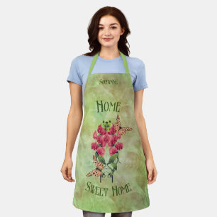 Zuhause Sweet Zuhause Blume und Schmetterlinge Schürze