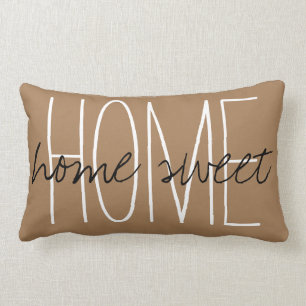 Zuhause Sweet Zuhause Brown Lendenkissen