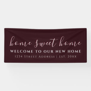 Zuhause Sweet Zuhause  Burgund  Party der Haushalt Banner