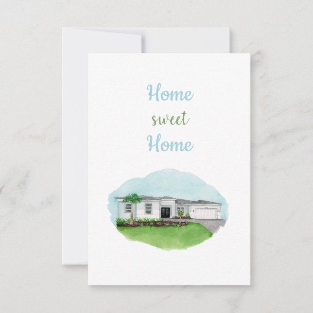 Zuhause Sweet Zuhause-Card Dankeskarte (Vorderseite)