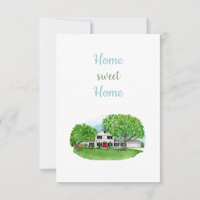 Zuhause Sweet Zuhause-Card Dankeskarte (Vorderseite)