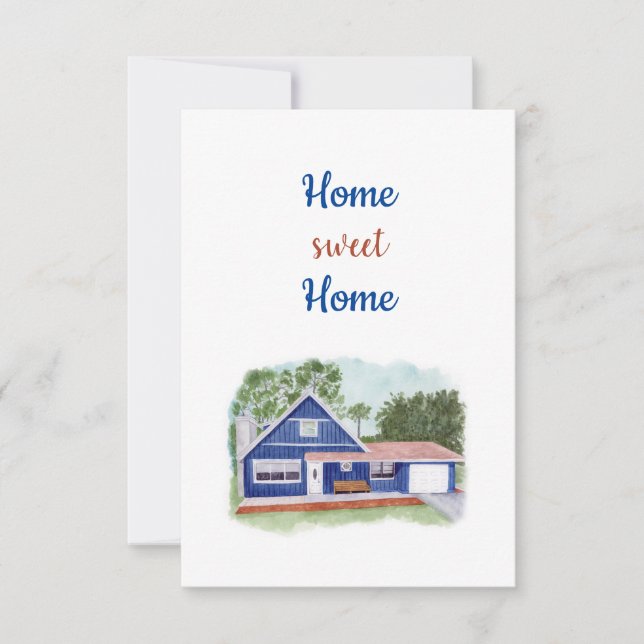 Zuhause Sweet Zuhause-Card Dankeskarte (Vorderseite)