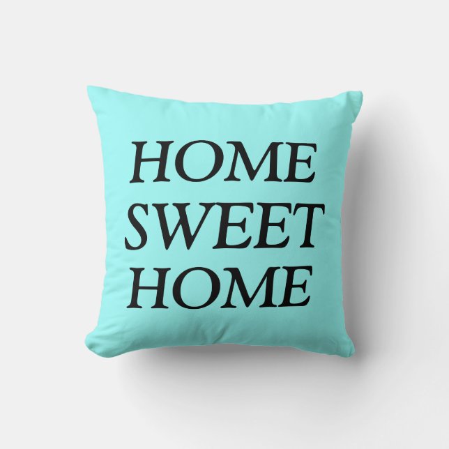 Zuhause Sweet Zuhause, Cotton Throw Kissen, hellbl Kissen (Vorderseite)