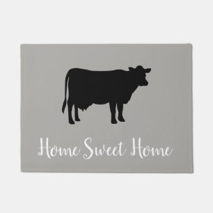 Zuhause Sweet Zuhause Cow Bauernhof Grauer Bodenma Fußmatte
