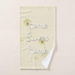 "Zuhause Sweet Zuhause" Daisy Beige Handtuch