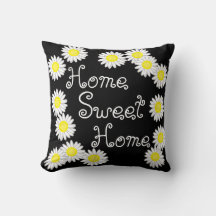 Zuhause Sweet Zuhause Daisy Schwarz-weiß und gelb