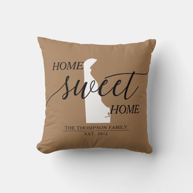 Zuhause Sweet Zuhause DE Staat Familienname Theme  Kissen (Vorderseite)