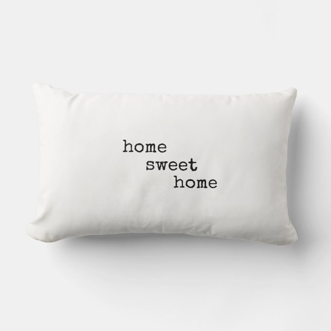 Zuhause-Sweet-Zuhause-Dekoration im minimalistisch Lendenkissen (Vorderseite)