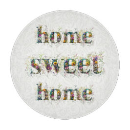 ZUHAUSE SWEET ZUHAUSE Dekortext in Wildblumen Schneidebrett