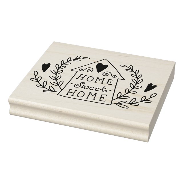 Zuhause Sweet Zuhause Doodle House mit Herz und Bl Gummistempel (Stempel)
