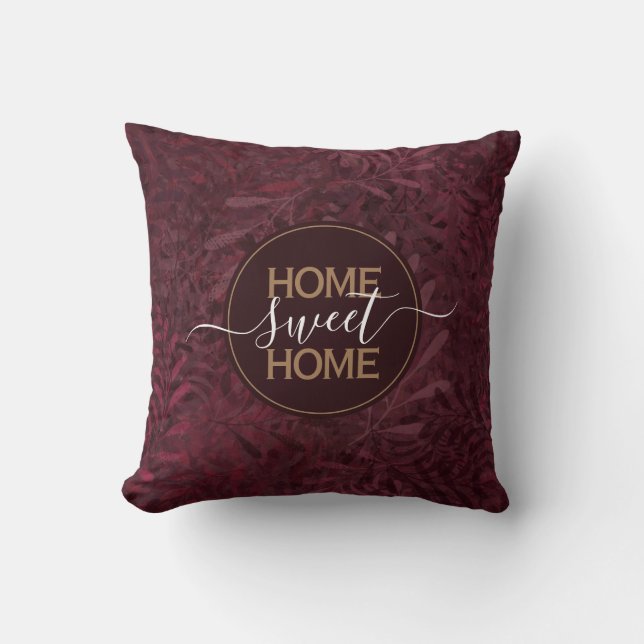 Zuhause Sweet Zuhause Elegante Herbst Botanischer  Kissen (Vorderseite)