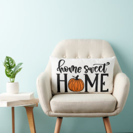 Zuhause Sweet Zuhause Fall Décor Pumpkin Rectangle Lendenkissen