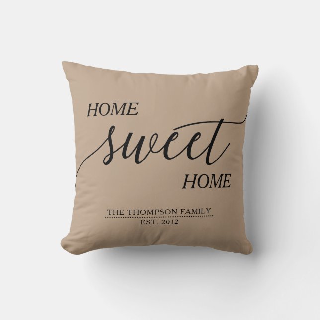 Zuhause Sweet Zuhause, Familienname Kissen (Vorderseite)