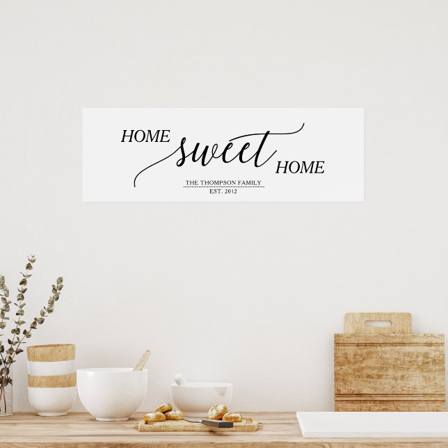 Zuhause Sweet Zuhause, Familienname Poster (Küche)