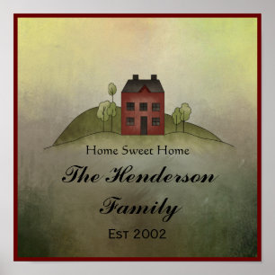 Zuhause Sweet Zuhause Family Name Wall Poster