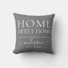 Zuhause Sweet Zuhause | Family name Year Grau Kissen