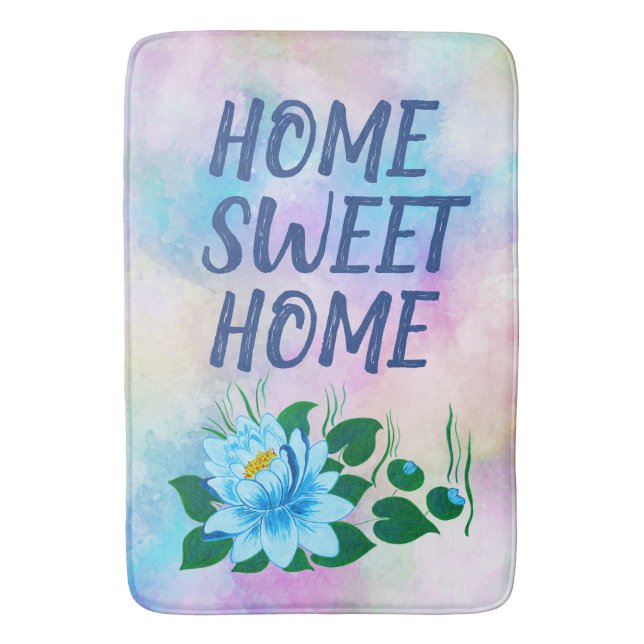 Zuhause Sweet Zuhause, farbenfroher Wasserfarbente Badematte (Vorderseite Vertikal)