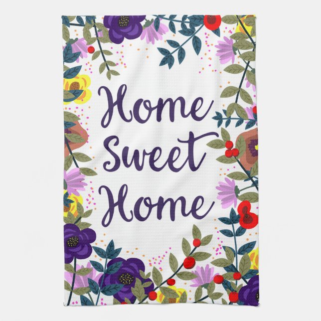 Zuhause Sweet Zuhause Floral Reef Geschirrtuch (Vertikal)