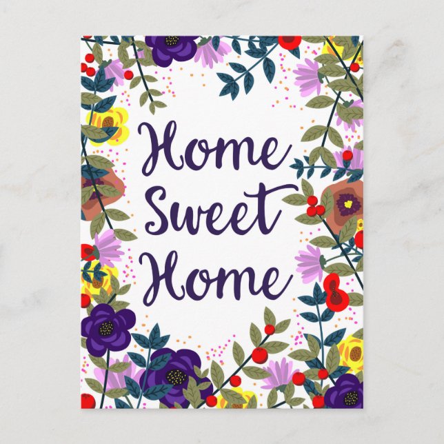 Zuhause Sweet Zuhause Floral Reef Postkarte (Vorderseite)