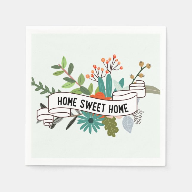 Zuhause Sweet Zuhause | floral Serviette (Vorderseite)