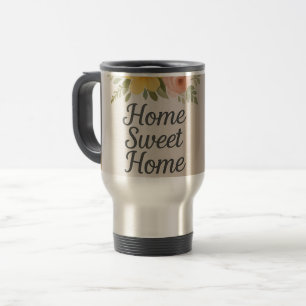 Zuhause Sweet Zuhause floral Tasse-Blume Design Reisebecher