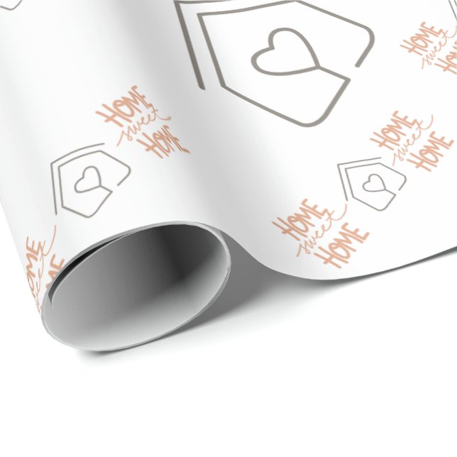 Zuhause Sweet Zuhause Geschenkpapier (Rolleneckpunkt)