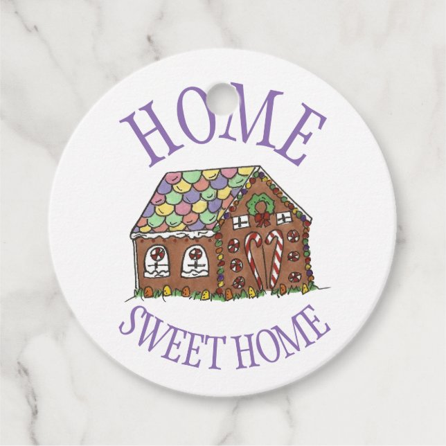 Zuhause Sweet Zuhause Gingerbrot House Holiday Geschenkanhänger (Vorderseite)