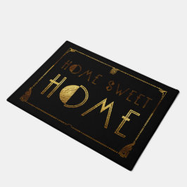 Zuhause Sweet Zuhause Gold Art Deco Signieren Fußmatte