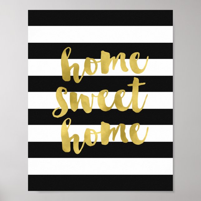 Zuhause Sweet Zuhause Gold | Art Print Poster (Vorne)