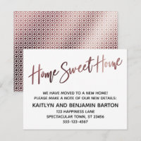 Zuhause Sweet Zuhause Handwriting Rose Gold Patter