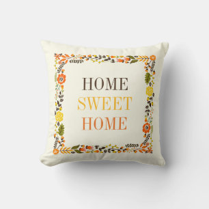 "ZUHAUSE SWEET ZUHAUSE" Herbst blumengelb orange Kissen