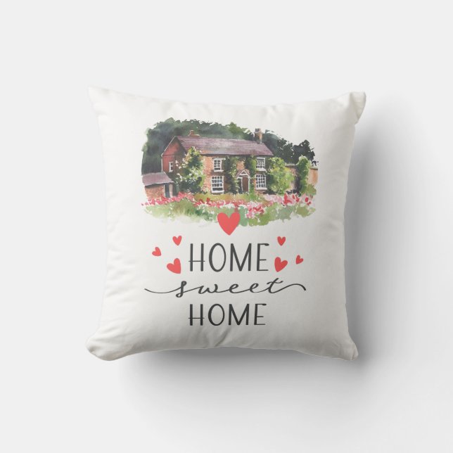 Zuhause Sweet Zuhause House Gardener Rustic Kissen (Vorderseite)