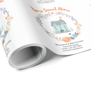 Zuhause Sweet Zuhause Housewarming Real Anwesen Cu Geschenkpapier
