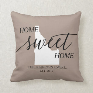Zuhause Sweet Zuhause ID Staat Familienname Throw  Kissen