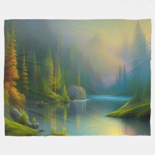 Zuhause Sweet Zuhause im Wald Fleecedecke